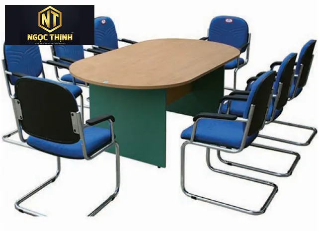 Bàn họp gỗ Melamine, mặt hình Oval SVH1810OV- SVH2010OV- SVH2412OV